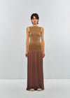 SWAYING 25 Early Autumn One-shoulder splicing bud vest dress SW-SW25PF2L02C1-KQ Khaki